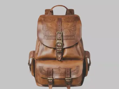 Adventure Style Backpack Low Poly Ready Low-poly 3D model
