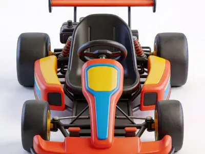 Stylized Racing Go-Kart 3D Model Low-poly 3D model