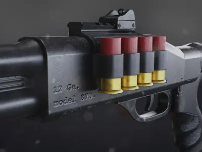 RM 870 Shotgun Low-poly 3D model