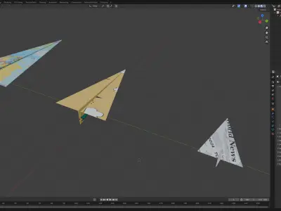 Paper Plane Cartoon Maya Rigged Free low-poly 3D model