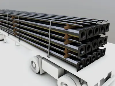 CARGO MODELS FOR TRUCK TRAILER-Polygon Pole Type-1 3D model