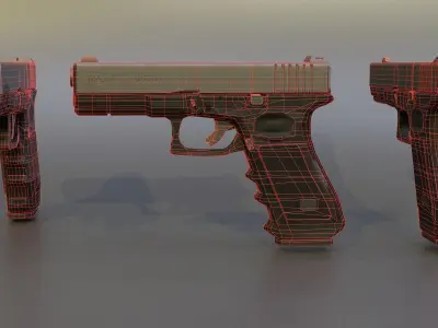 Low Poly model of Glock  Free low-poly 3D model