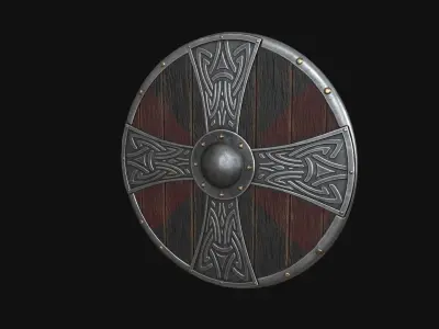 Shield medieval v3 Low-poly 3D model