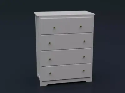 Wooden  Drawer Low-poly 3D model