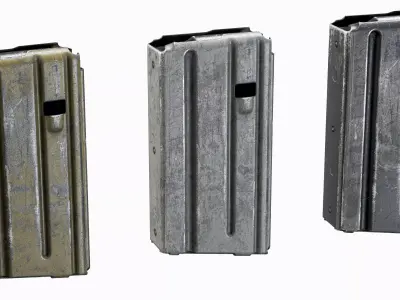 AR 15 M16 M4 magazine stanag 20 rounds Low-poly 3D model
