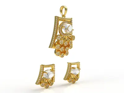 Diamond Pendant Set 13 3D print model