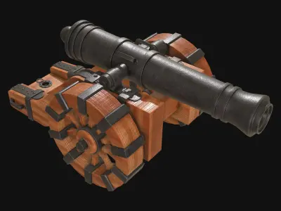 Cannon 2 Low-poly 3D model