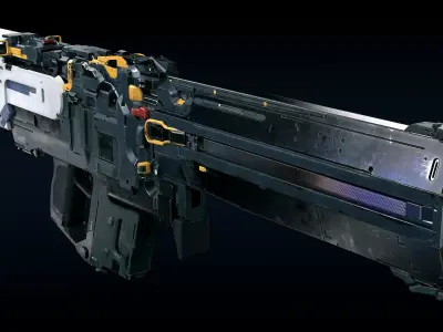sci-fi rifle TDR V74  Low-poly 3D model