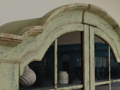 Old Furniture with layered paint Low-poly 3D model