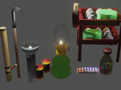 SurvivalPack Free low-poly 3D model