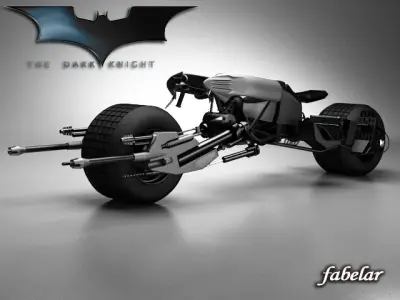 Batpod futuristic motorcycle with wheels 3D model