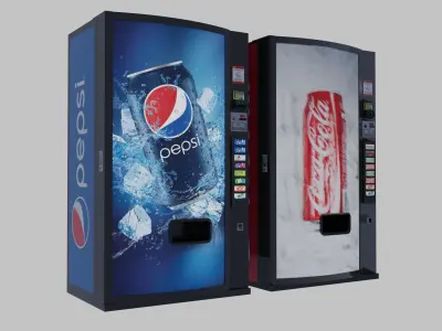 Pepsi and Coca Cola vending machine 3D model
