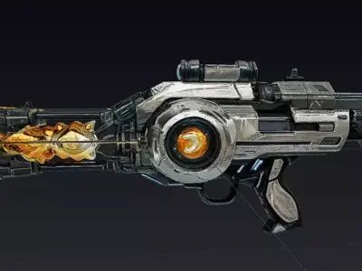 High-Detail Sci-Fi Plasma Rifle 3D Model 3D model