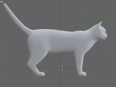 cat base mesh Free low-poly 3D model