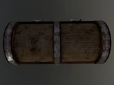 The Wooden Chest Low-poly 3D model