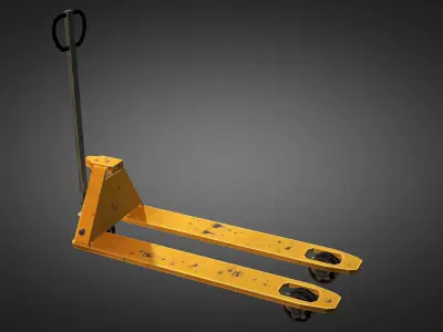 pallet truck and pallet Low-poly 3D model