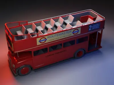 London Bus Open Top 3D model