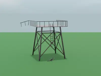 Wrecked Abandoned Tower Free 3D model
