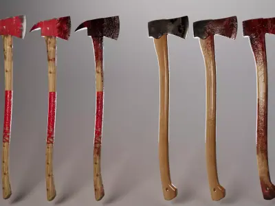 Axe Weapon Combo Low-poly 3D model