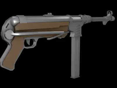 MP40 Low poly luftwaffe wehrmacht rifle Low-poly 3D model