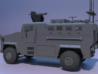 BMC KIRPI II 4X4 TURKISH ARMY Low Poly Model Low-poly 3D model