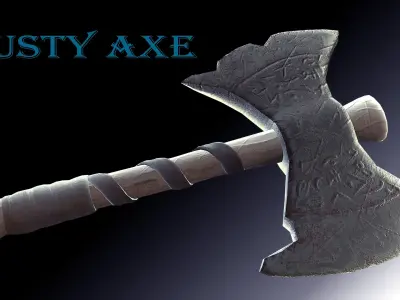 Rusty Axe - Low poly Free low-poly 3D model