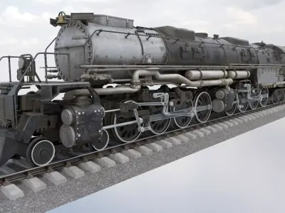 Union Pacific Big Boy American Steam Train Locomotive Low-poly 3D model