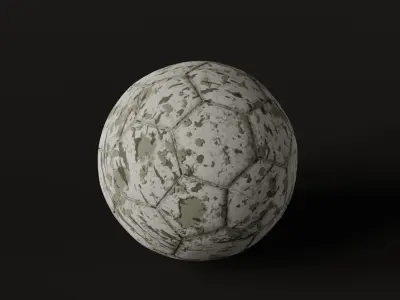 Worn football Low-poly 3D model