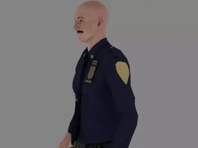 Rigged Police 05 3D model