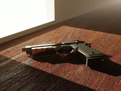 BERETTA 9mm pistol model  Low-poly 3D model