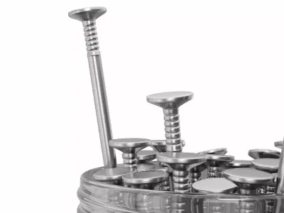 Metal Nails And Jar 3D model