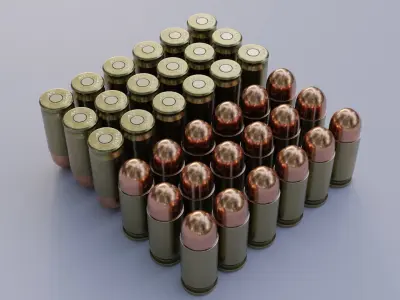 45 ACP Ammo Bullet and Shell 3D model