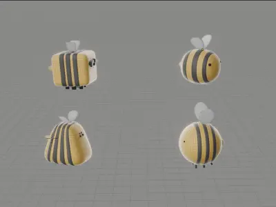 Stylize Flying Bee Pack 3D model