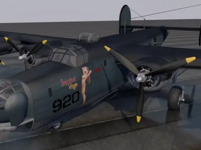 consolidated PB4Y-1 liberator 3D model by chipbasschao