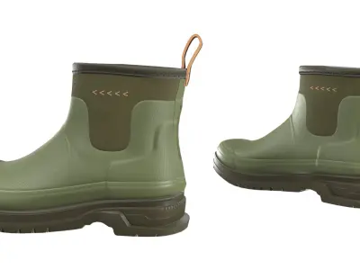 Green Short Rubber Boots 3D model