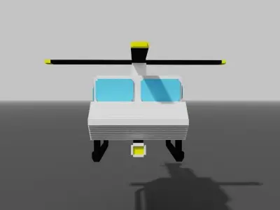 Helicopters helicopter with two seats Low-poly 3D model