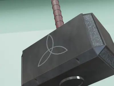 Mjolnir Thor Hammer 3D Model low poly Free low-poly 3D model
