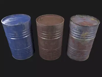 Detailed Barrel Pack Low-poly 3D model
