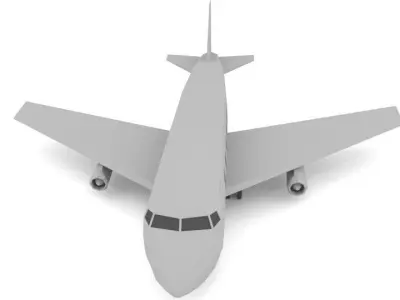 Commercial Plane Low Poly Low-poly 3D model
