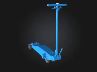 Blue Hydraulic Jack  Heavy Lifting with Industrial Precision 3D model