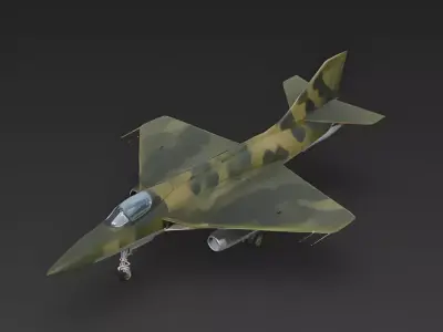 WWII-Era Jet Fighter Prototype 3D Model Low-poly 3D model