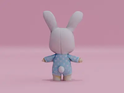 Rabbit Doll Children Free low-poly 3D model