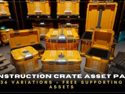 Construction Storage Crates Asset Pack Low-poly 3D model