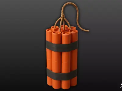 Dynamite Bundle Low-poly 3D model