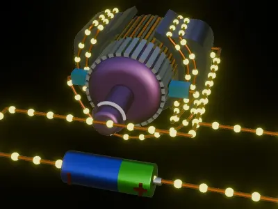 SELF EXCITED DC MOTOR 3D MODEL Low-poly 3D model