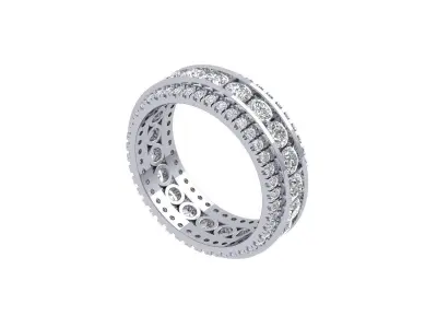 Solitaire Engagement Art Deco Full eternity Ring 3D print model