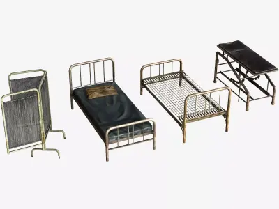 Infirmary Furniture Set Low-poly 3D model