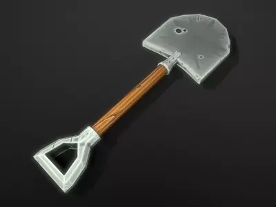 Stylized Shovel Low-poly 3D model