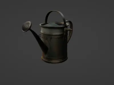 Vintage Metal Garden Watering Can 3D Model 3D model