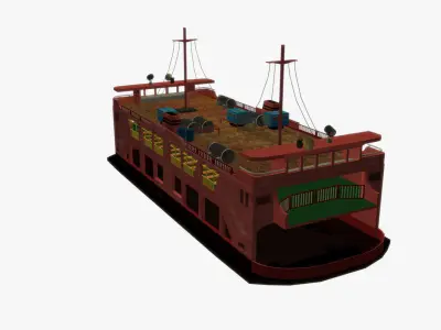Ferry Ship Low-poly 3D model